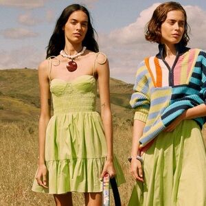 STAUD 'Landry' Green Mini Dress Size XS